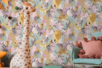 Holden Decor Animal Kingdom Pink Multi Wallpaper