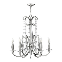 Fredrick Ramond Alexandra 6-Light Mini Chandelier in Polished Nickel Finish - Chandeliers