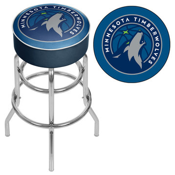 Bar Stool - Minnesota Timberwolves Logo Stool with Foam Padded Seat