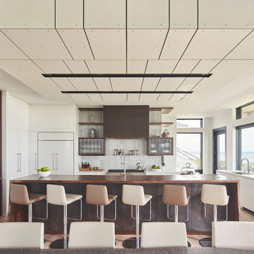 Ocean View Kitchen in a Figure Eight Island Custom Home