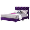 Maxx Tufted Upholstered Full Panel Bed, Purple