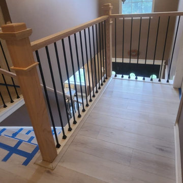 Sleek Metal & Wood Railing