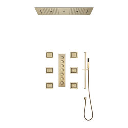LED Mist Shower System With Hand Shower, Style B - Touch Panel Light - Showerheads And Body Sprays