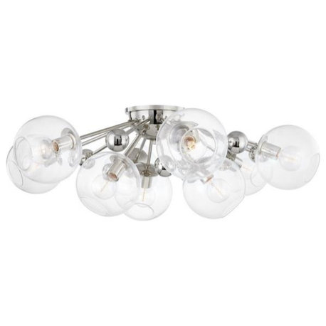 Hudson Valley Lighting 8042-PN Abbott, 9 Light Semi-Flush Mount, Chrome