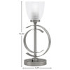 1-Light Table Lamp, Graphite Finish, 5" Clear Ribbed Glass