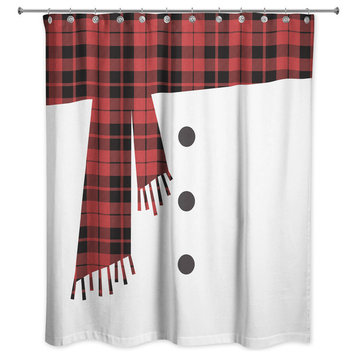 Snowman Scarf and Buttons 71x74 Shower Curtain