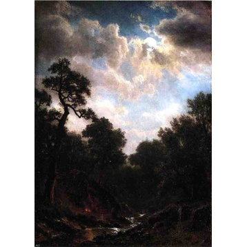 Albert Bierstadt Moonlit Landscape, 18"x27" Wall Decal Print