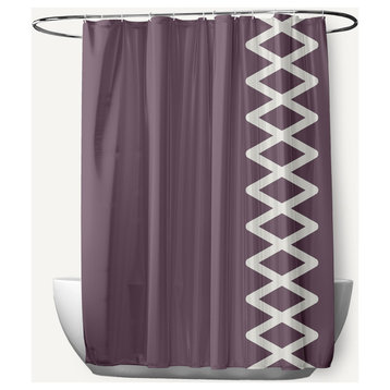 Zipper Stripe Dusty Purple 70" w x 73" h Shower Curtain
