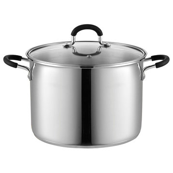 Cook N Home 02440 Stockpot Saucepot with Lid Induction Compatible, 8 quart