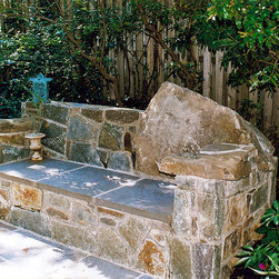 Flagstone and Fieldstone Bench - Outdoor Benches