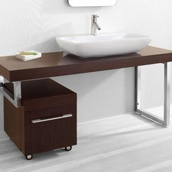 Virtu USA Lyle 60" Bathroom Vanity Chestnut Finish - Vanity Tops And Side Splashes