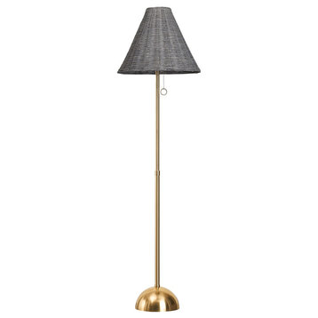 Destiny One Light Floor Lamp in Aged Brass