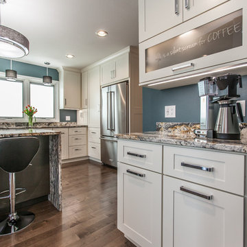 Fairfield - White Kitchen - Grey Island