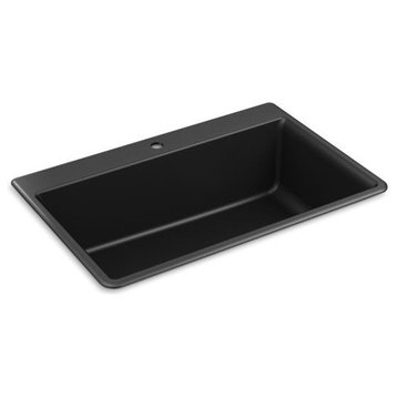 Kohler Kennon 33"x22"x10-1/8" Neoroc Kitchen Sink, Matte Black