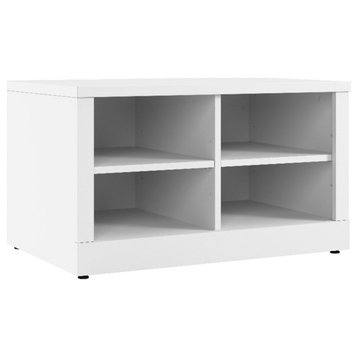 Bowery Hill Modern 30W Shoe Bench in White - Engineered Wood