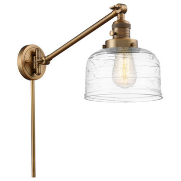 Innovations Bell 1-Light Swing Arm With Switch 237-BB-G713, Brushed Brass