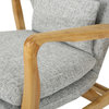 GDF Studio Balen Mid Century Modern Fabric Rocking Chair, Light Gray Tweed