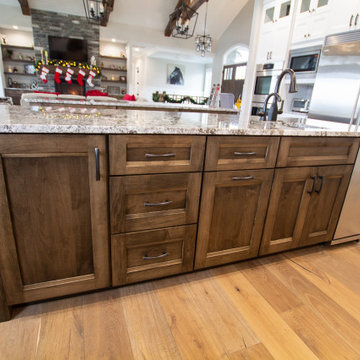 Custom White and Stained Kitchen