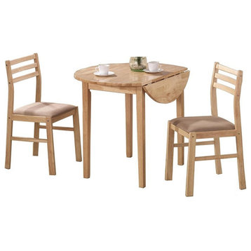 Coaster Bucknell 3-piece Wood Dining Set with Drop Leaf Natural and Tan