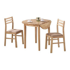 Coaster 3 Piece Drop Leaf Dining Set in Beige and Natural