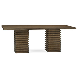 Portofino Rect Dining Table Textured Coffee Transitional