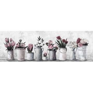 "Fresh Pink Tulips" Painting Print on Wrapped Canvas