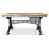 Industrial Adjustable Height Office Desk with Drawer - Iron Steel - Brunel