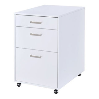 ACME Coleen Rectangular 3-Drawer Mobile File Cabinet in Glossy