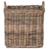 Kobo Square Rattan Basket, Gray-Brown, 16"x16"x19"