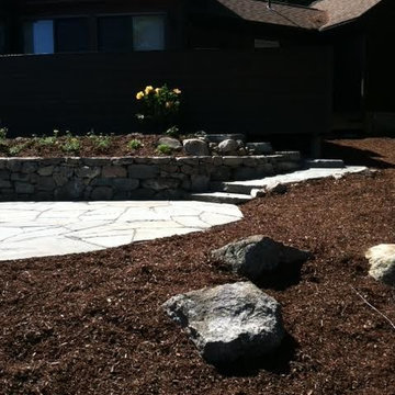 Bluestone patio and Fieldstone wall
