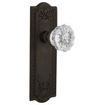 Nostalgic Warehouse - Meadows Plate Passage Crystal Glass Knob, Oil Rubbed Bronze - Complete Passage Set without Keyhole, Meadows Plate with Crystal Knob, Oil-Rubbed Bronze