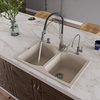 AB3220DI-B Biscuit 32" Drop-In Double Bowl Granite Composite Kitchen Sink