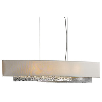 Oceanus Pendant, Sterling Finish, Flax Shade, Standard Overall Height