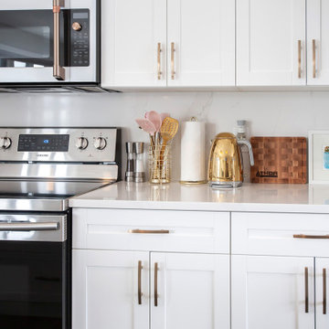 Fresh and Bright White Kitchen with Quartz Countertops