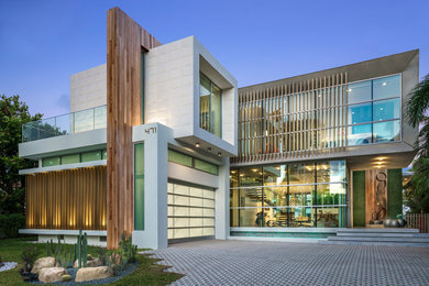 Example of a trendy exterior home design in Miami