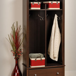 Prepac Hall Tree Organizer in Espresso - Hall Trees