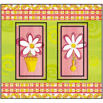 Daisy Cool & Groovy Double Rocker Peel and Stick Switch Plate Cover: 2 Units