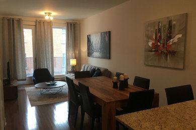 Trendy living room photo in Montreal