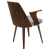Lumisource Verdana Modern Walnut Wood Chair, Gray