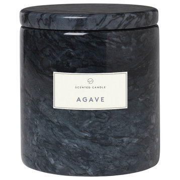 Frable Scented Candle Wmarble Container Small, Black/Agave Scent