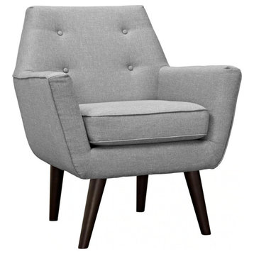 Ezra Light Grey Upholstered Fabric Armchair