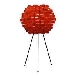 Bamboo Carnation Table Lamp | Red - Table Lamps