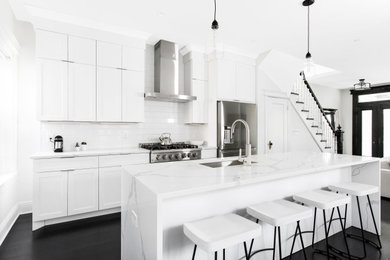 Inspiration for a mid-sized contemporary single-wall kitchen remodel in New York