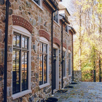 Exterior Stone Farmhouse Patio