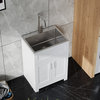 34" Tall Wood 2-door Laundry Tub Cabinet with Sink and Faucet