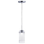 Maxim Lighting - Maxim Lighting Scope-Single 1 Light Pendant, Polished Chrome - High tech LED modules are encased in die-cast housings finished in Polished Chrome. They support Frost glass cylinders with a Clear reveal on both ends. This classic design is a staple for contemporary pendants. Available in three sizes.