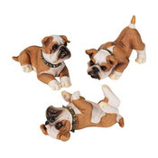 Set of 3 Stop Drop and Roll Bulldog Puppies
