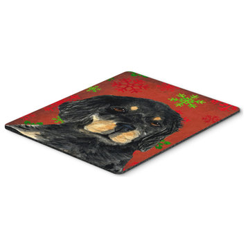 Gordon Setter Snowflakes Holiday Christmas Mouse Pad/Hot Pad/Trivet