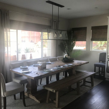 Transitional Dining Room: Custom Furniture & Industrial Lighting