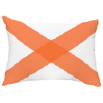X Marks the Spot 14"x20" Nautical Decorative Outdoor Pillow, Orange